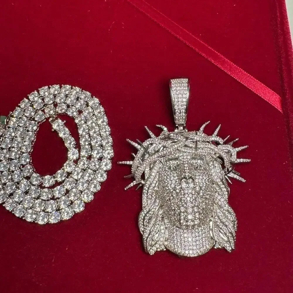 Iced Out Jesus Pendant with 20 inch chain